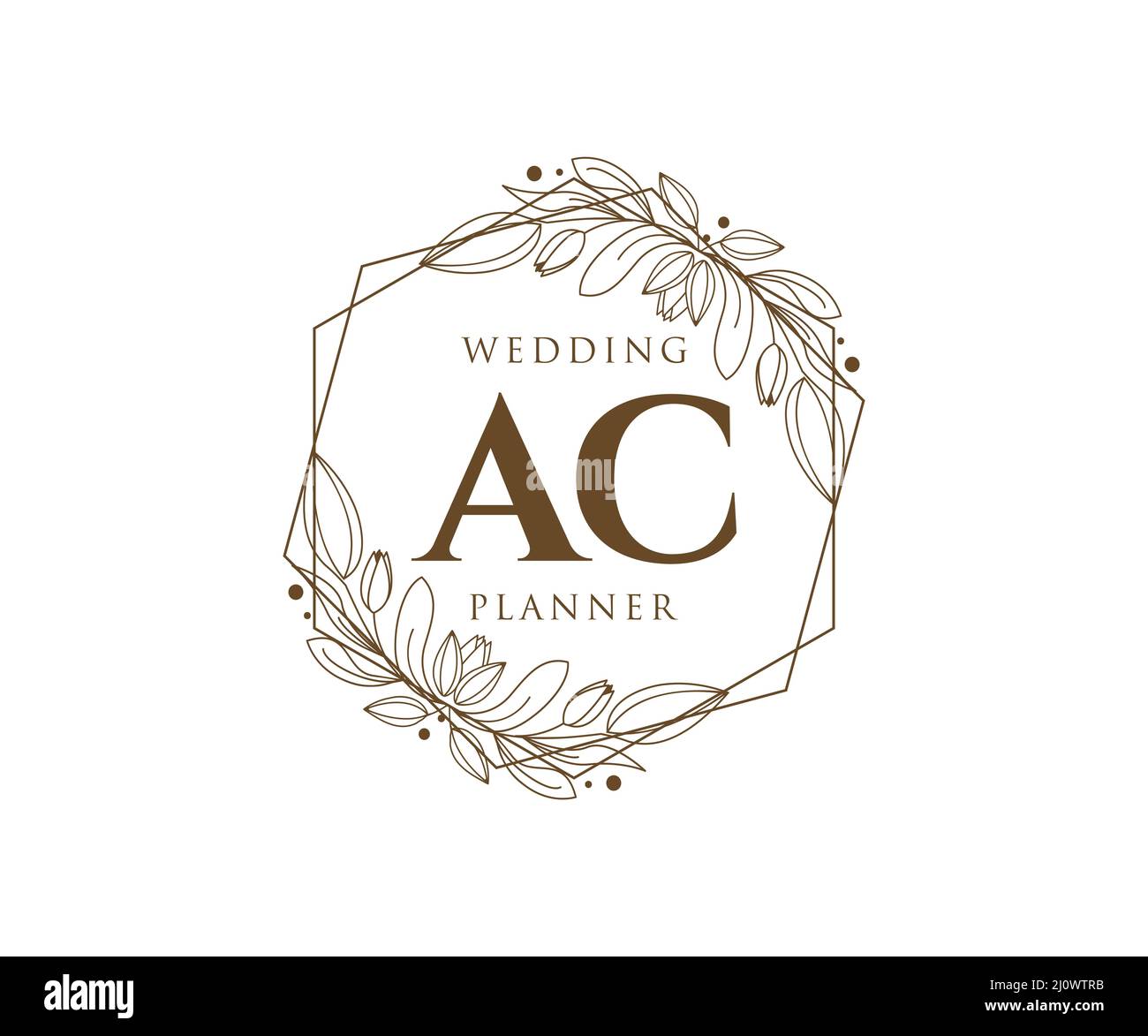 Wedding logo. Elegant monogram, hand drawn marriage invitations