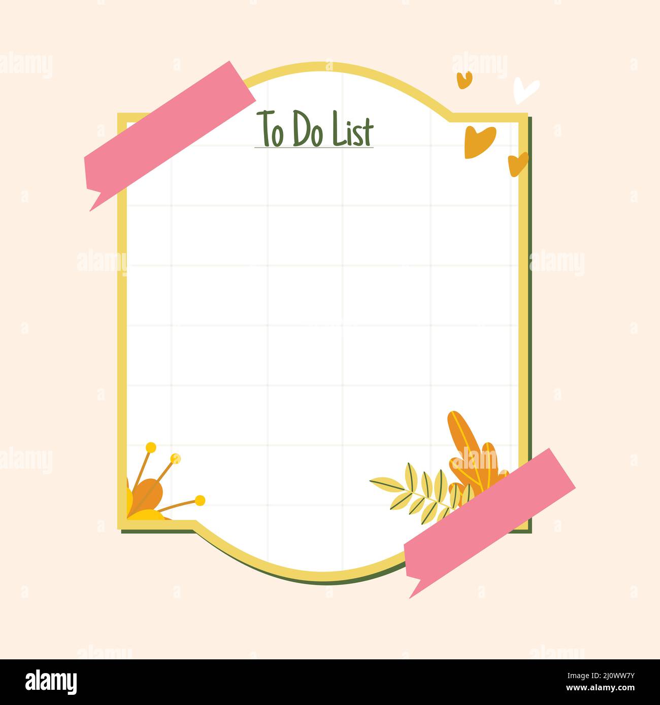 Vintage flat to-do list planner making printable design Stock Vector