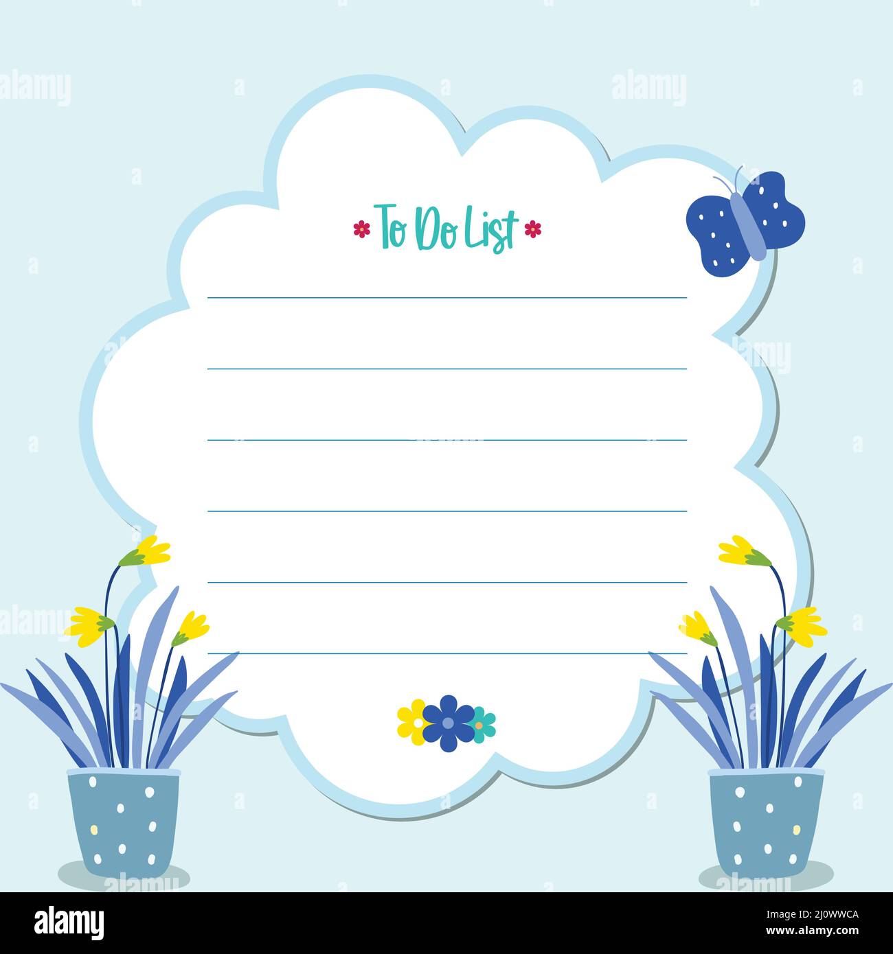 Cute Colorful planner todo list flat design Stock Vector Image & Art