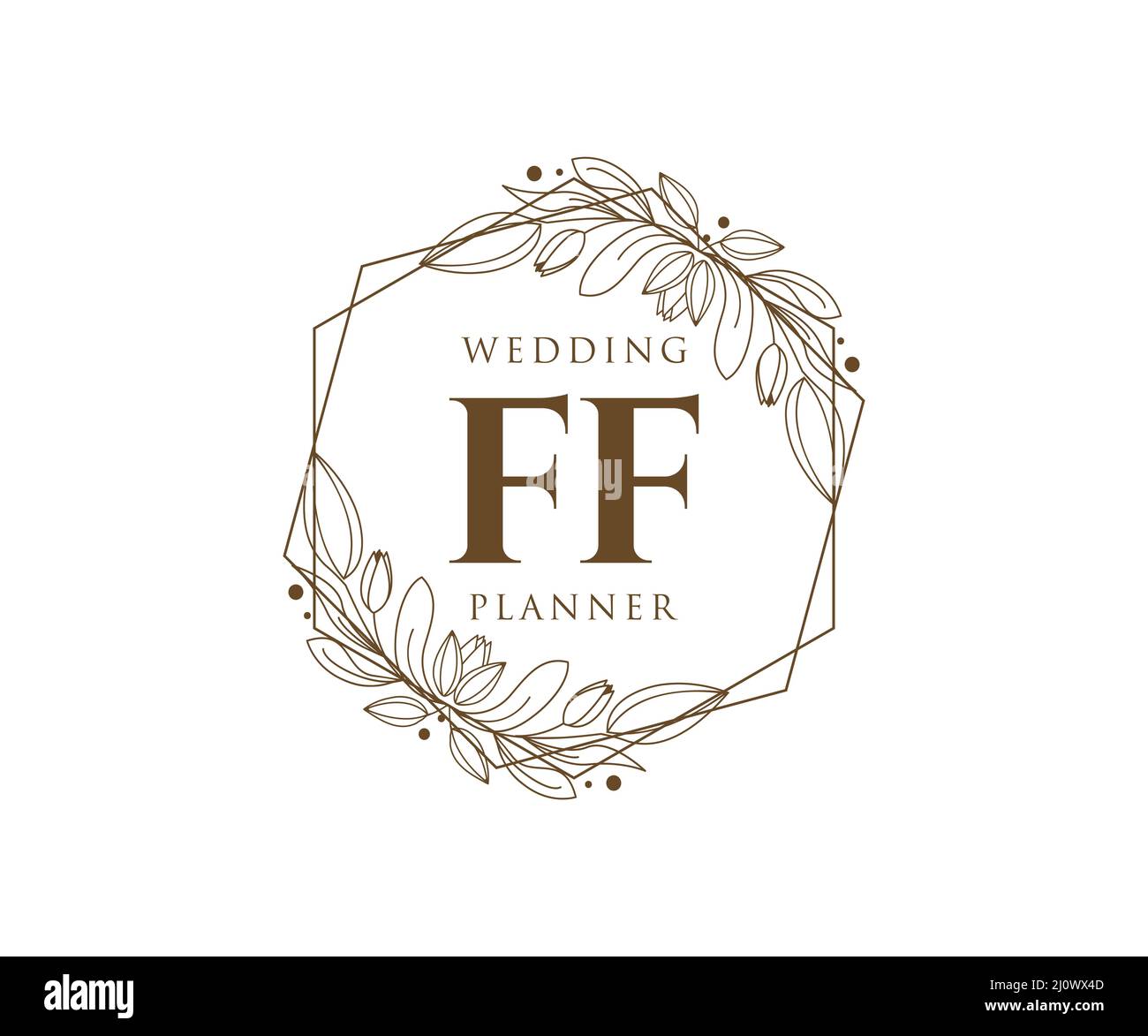 FF Initials letter Wedding monogram logos collection, hand drawn modern ...
