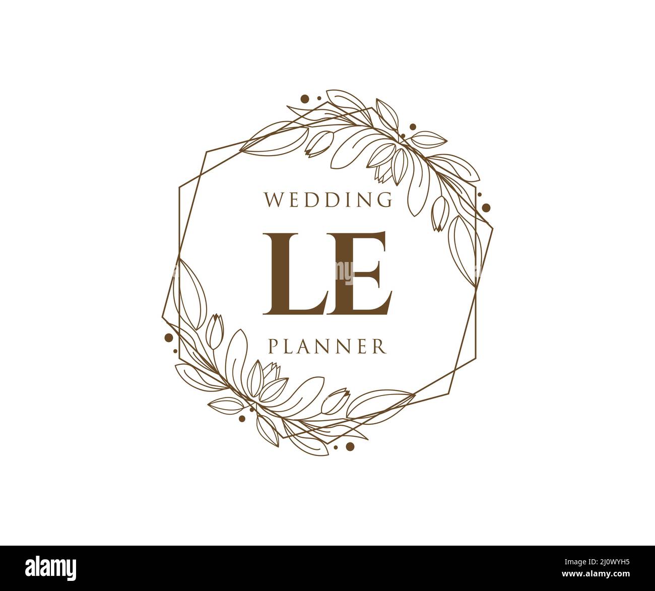 LE Initials letter Wedding monogram logos collection, hand drawn modern ...