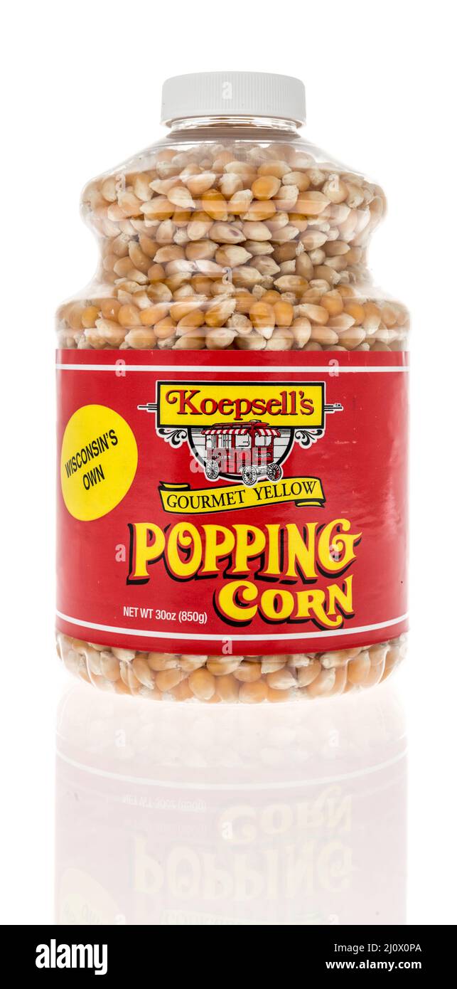 Winneconne, WI -19 March 2021: A package of Koepsells  popping corn popcorn on an isolated background Stock Photo