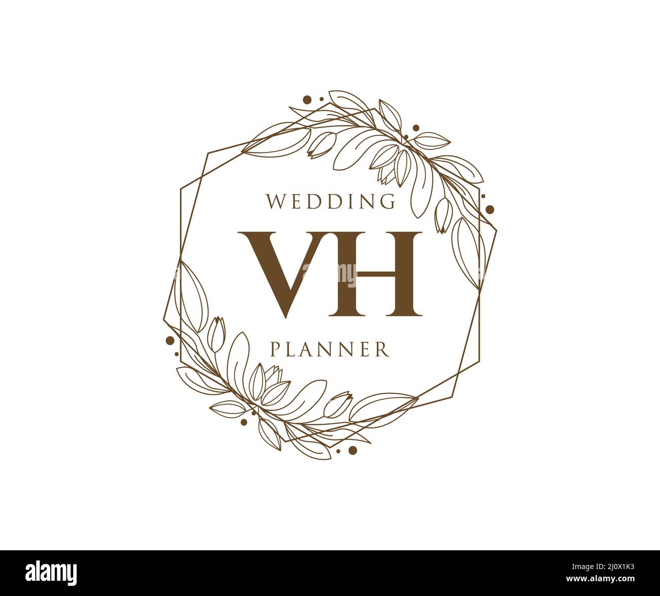 VH Initials letter Wedding monogram logos collection, hand drawn modern ...