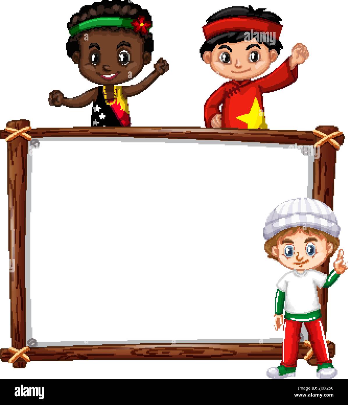 Board template with happy kids illustration Stock Vector Image & Art ...