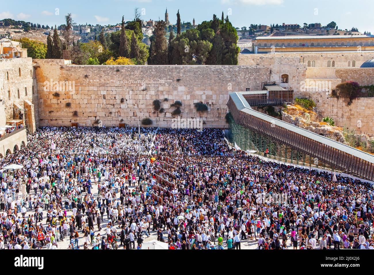 Huge crowd of praying Jews Stock Photo