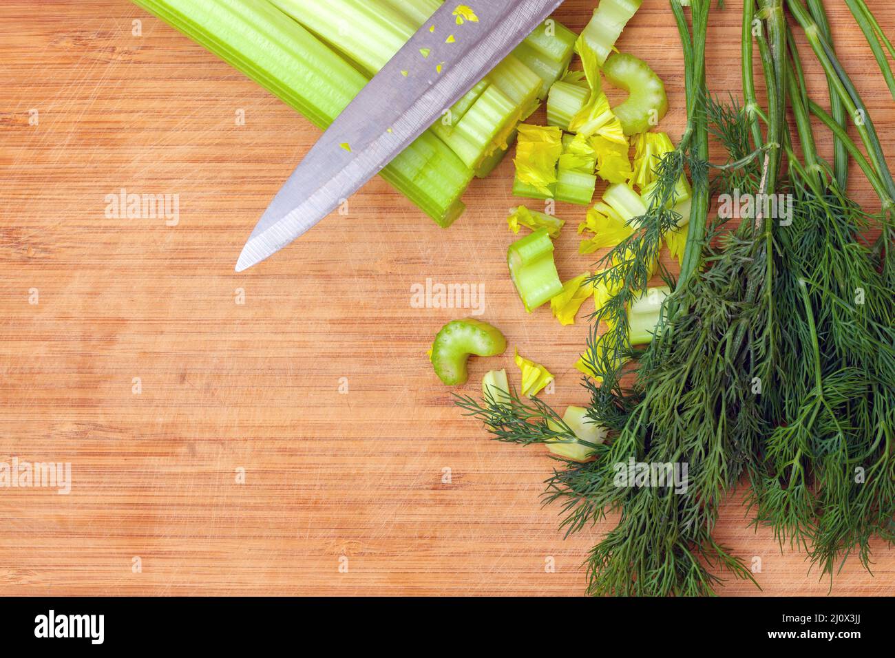 Stalks of celery and fennel Stock Photo