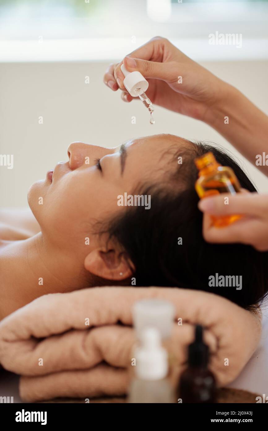Woman face serum close up hi-res stock photography and images - Alamy
