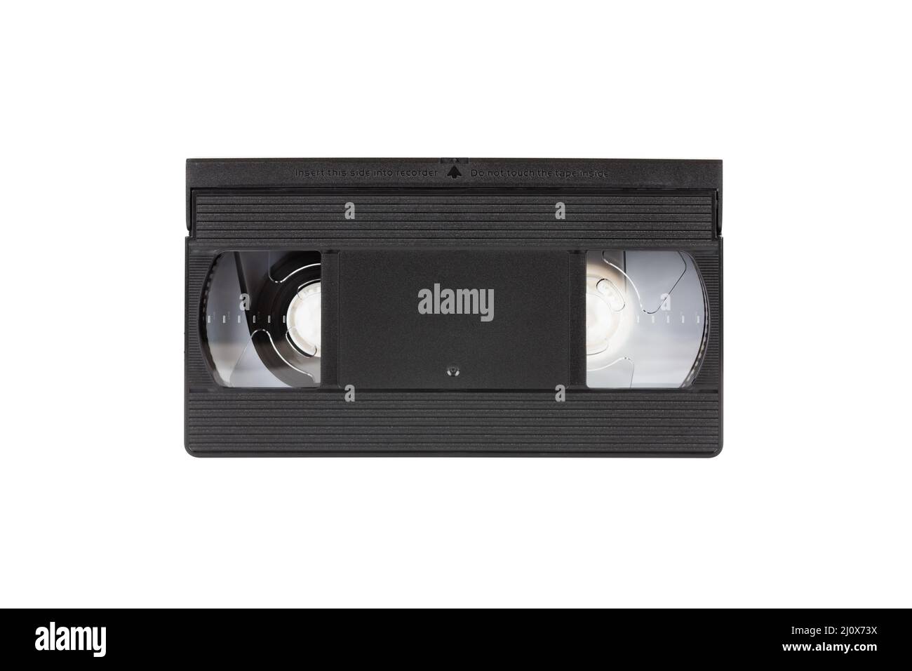 VHS videotape is isolated on a white background front view Stock Photo
