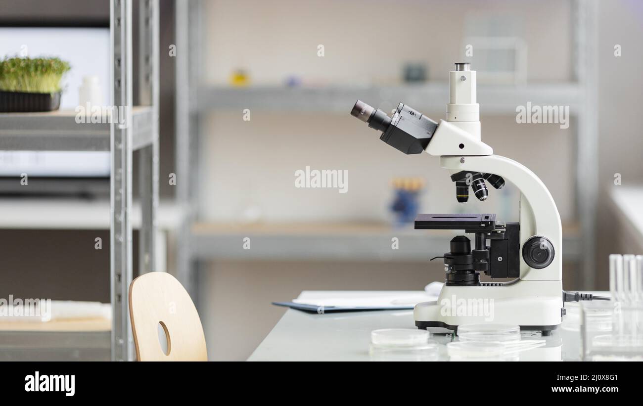 Microscope biotechnology laboratory. High quality beautiful photo concept Stock Photo