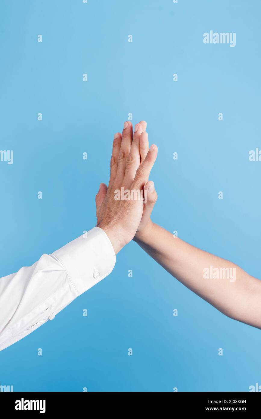 Father daughter doing high five. High quality beautiful photo concept Stock Photo