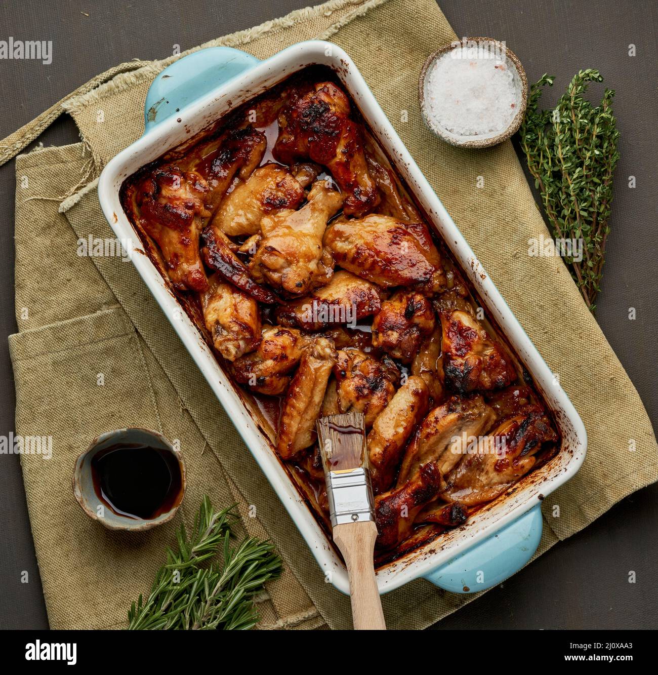 Barbecue chicken wings. Slow cooker sweet and spicy. Oven baked