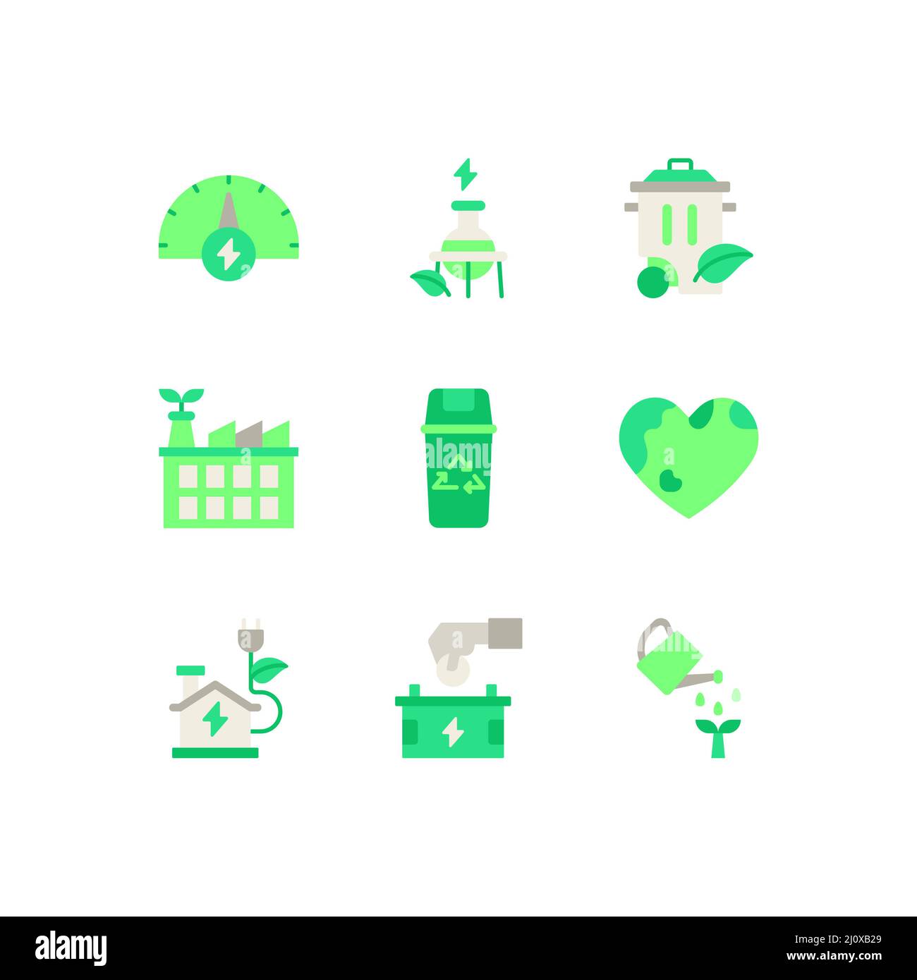 eco friendly green energy vector icon series Stock Photo
