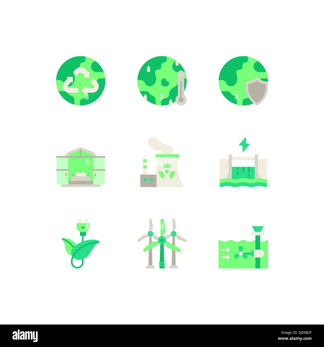 eco friendly green energy vector icon series Stock Photo