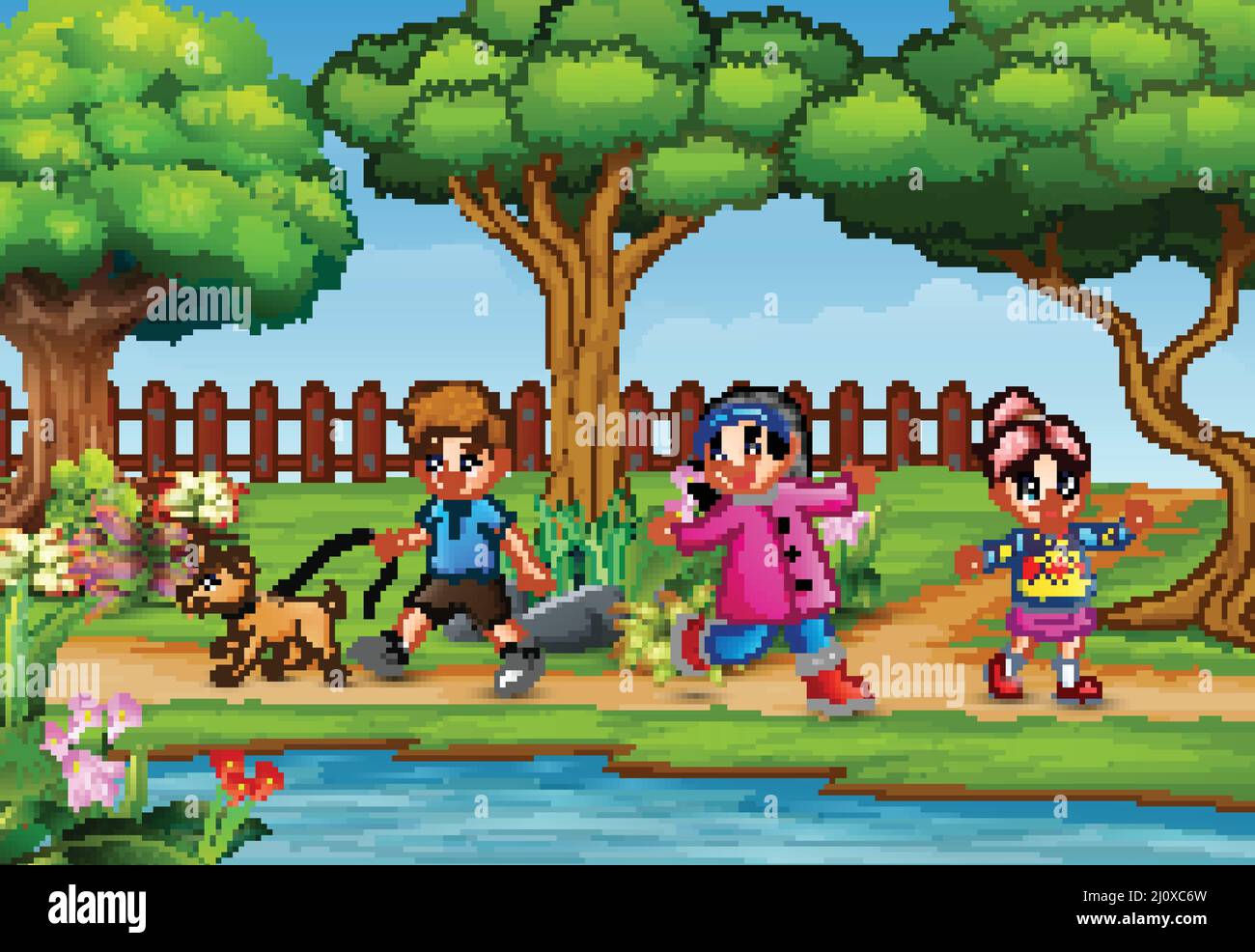 Boy Running Around Grass Stock Vector Images Alamy