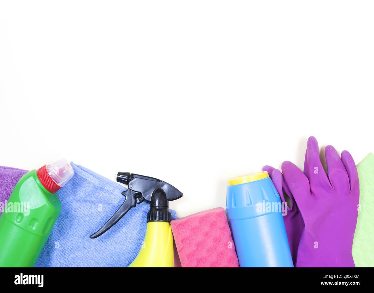 Housekeeping concept with cleaning products. High quality photo Stock Photo