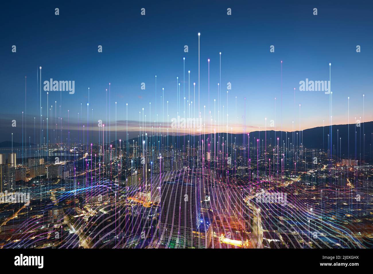 Big data connection technology concept. Stock Photo