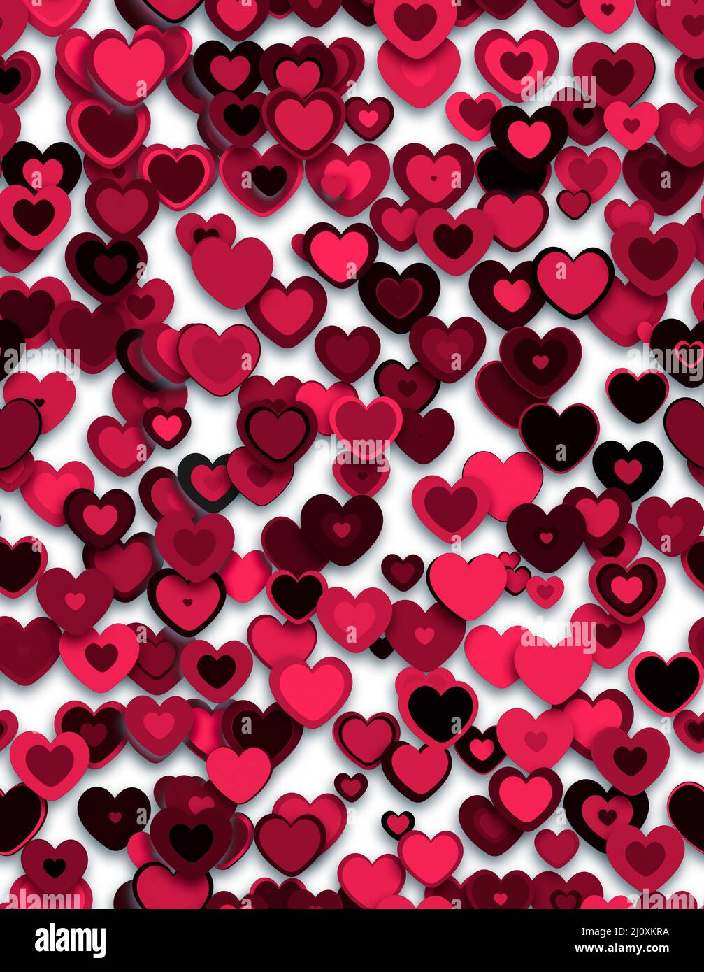 Seamless Red Hearts Background Stock Photo
