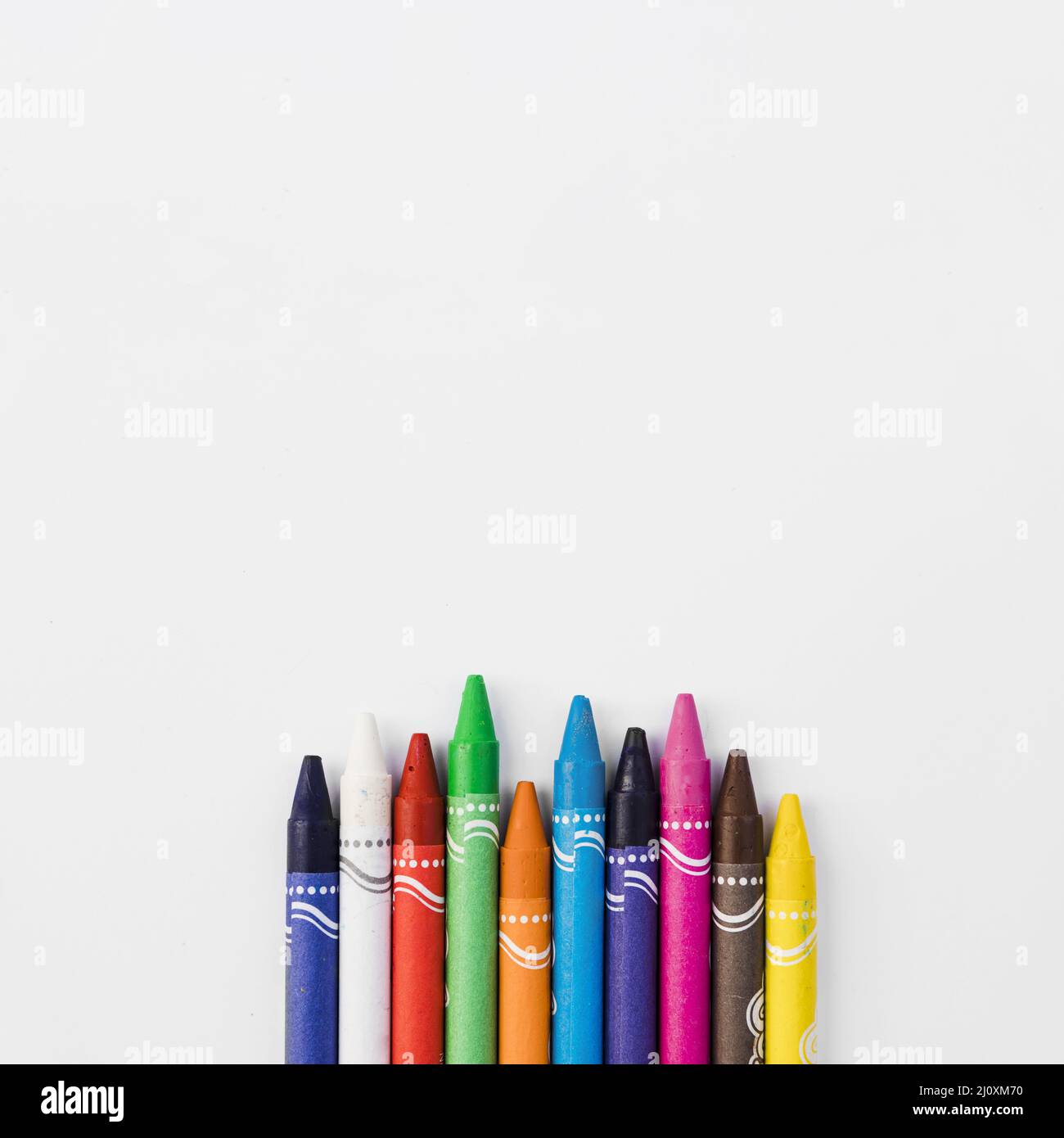 Wavy row crayons. High quality beautiful photo concept Stock Photo