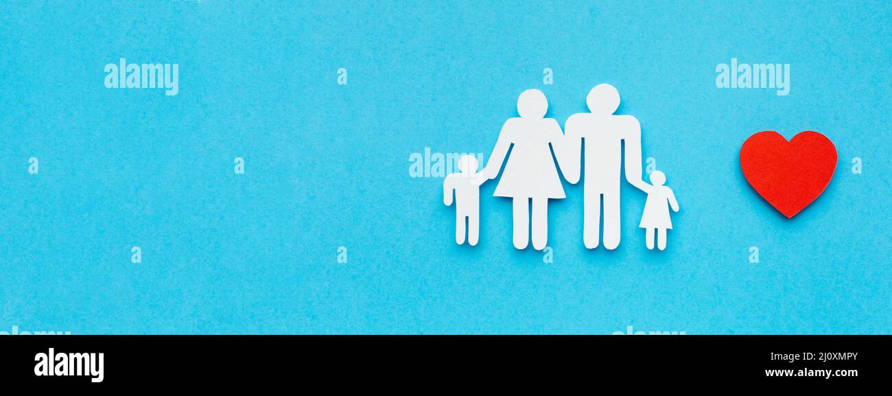 Top view family figure with copy space concept Stock Photo - Alamy