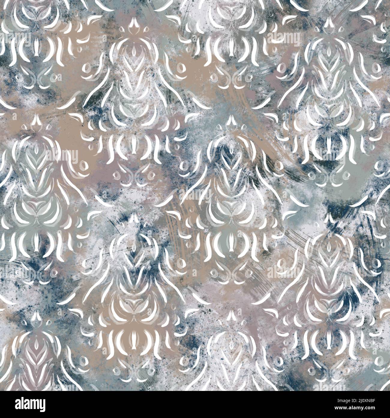 Print Repeat High Resolution Seamless neutral tan and white distressed grungy motif surface pattern ...