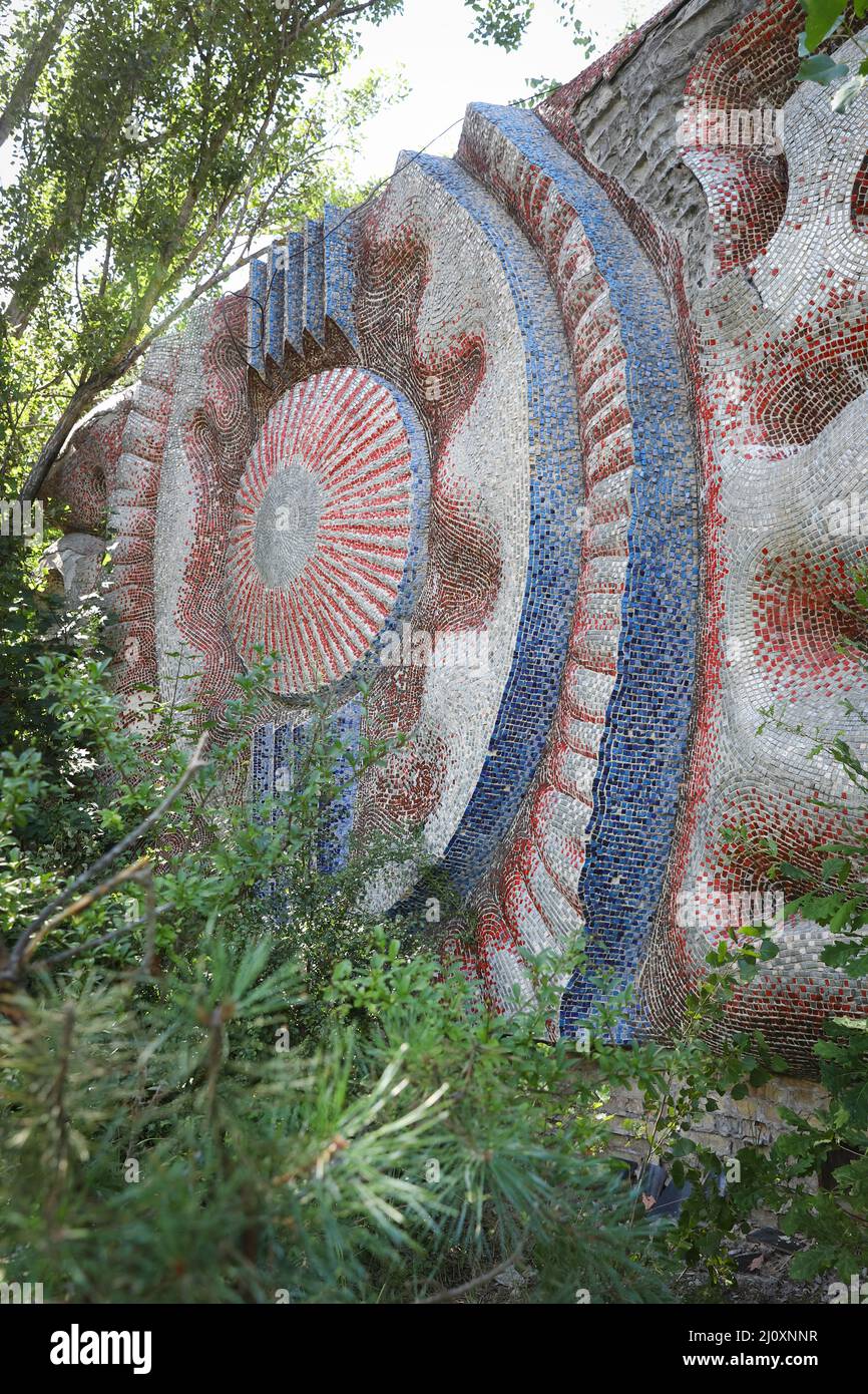 Mosaic in Pripyat Town in Chernobyl Exclusion Zone, Chernobyl