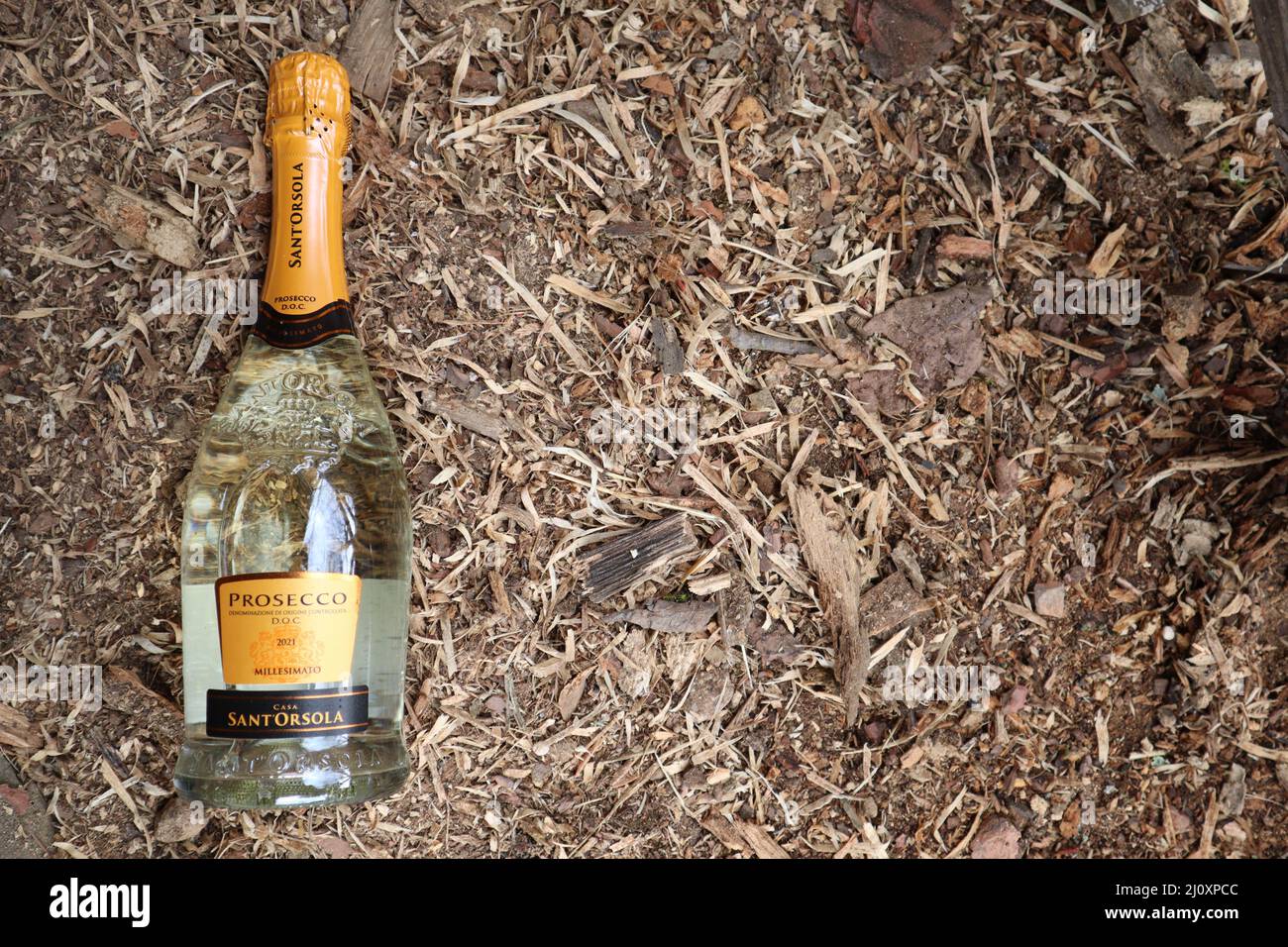 Bottle of Prosecco, An Italian White Wine made from Glera Grapes and