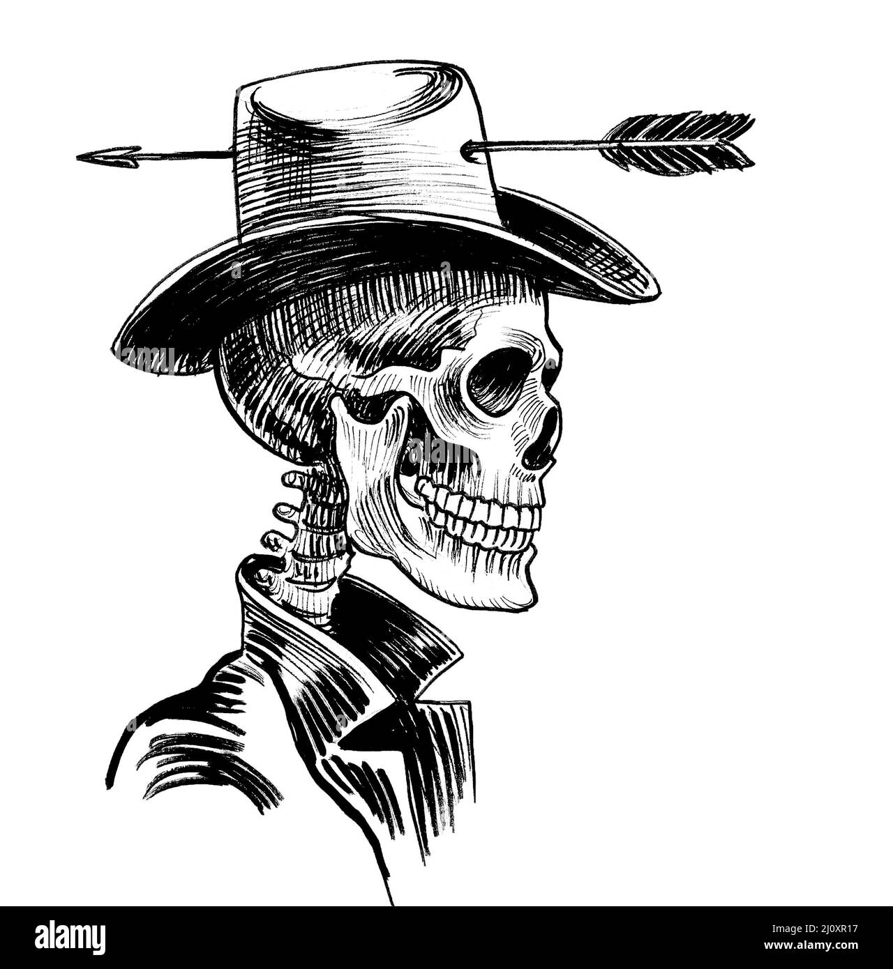 Skeleton Cowboy by Louis Bicycle at Old Crow Tattoo in Oakland CA  r tattoos