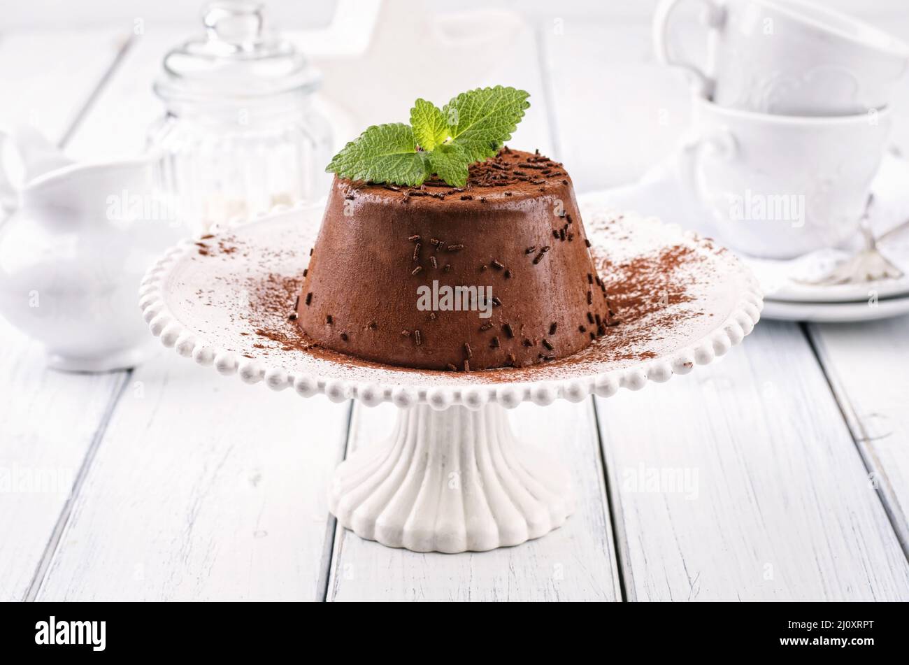 Chocolate pudding Stock Photo