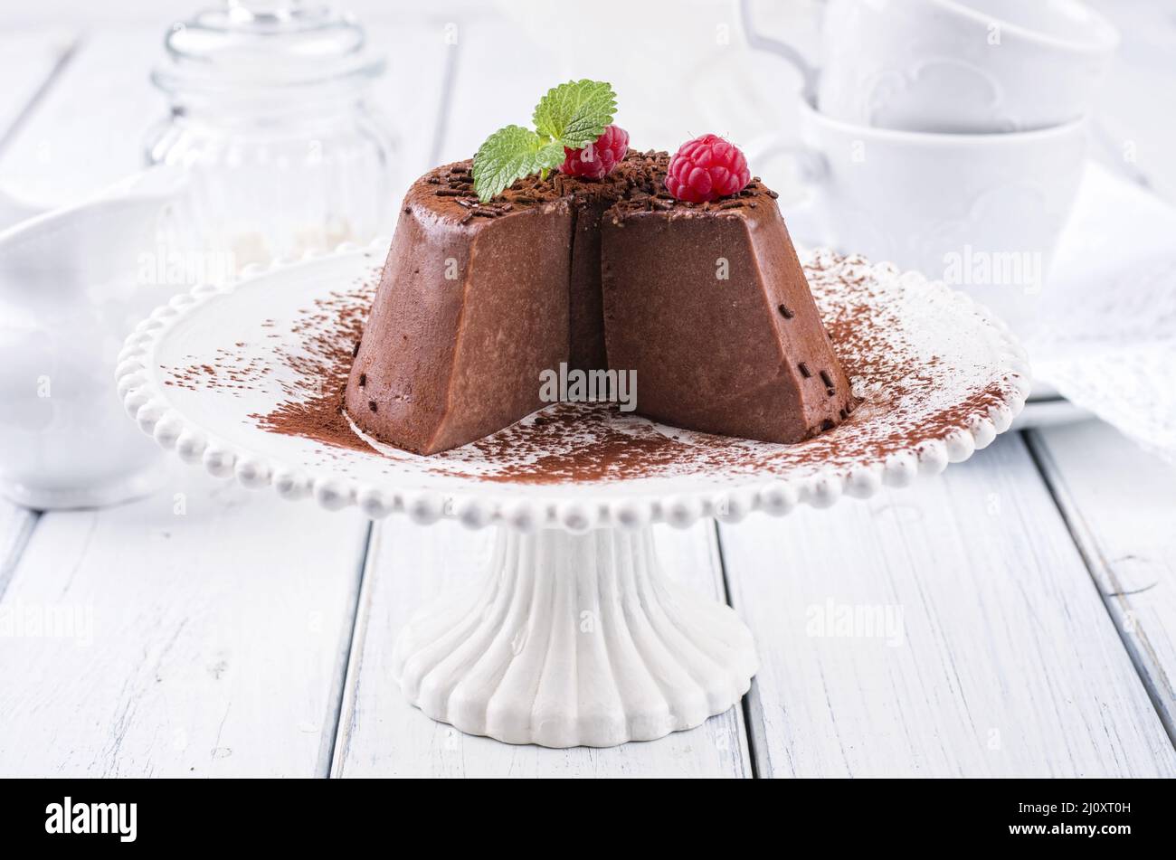 Chocolate pudding Stock Photo