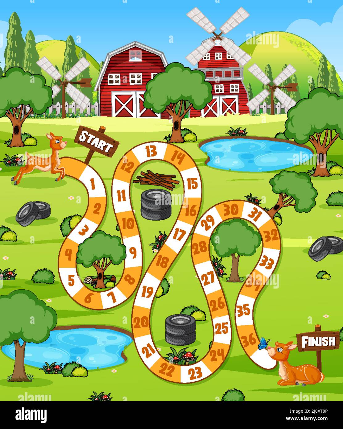 A farm boardgame template illustration Stock Vector Image & Art - Alamy