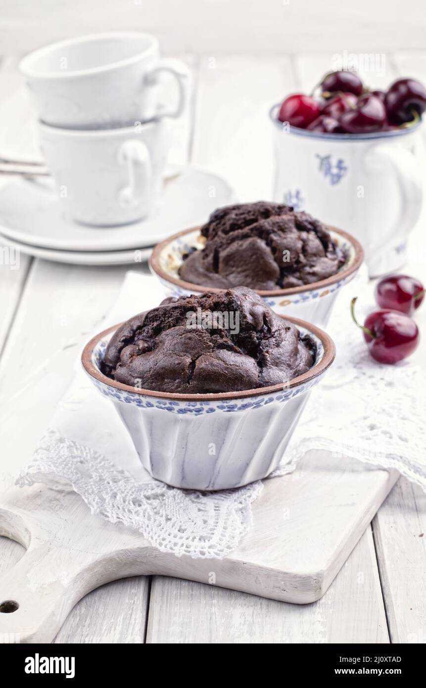 Chocolate muffins Stock Photo