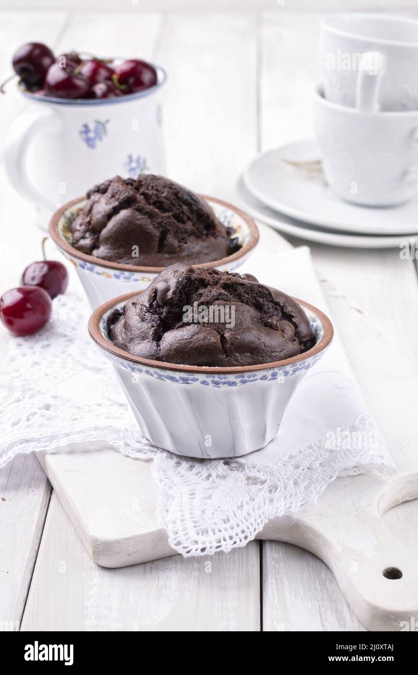 Chocolate muffins Stock Photo