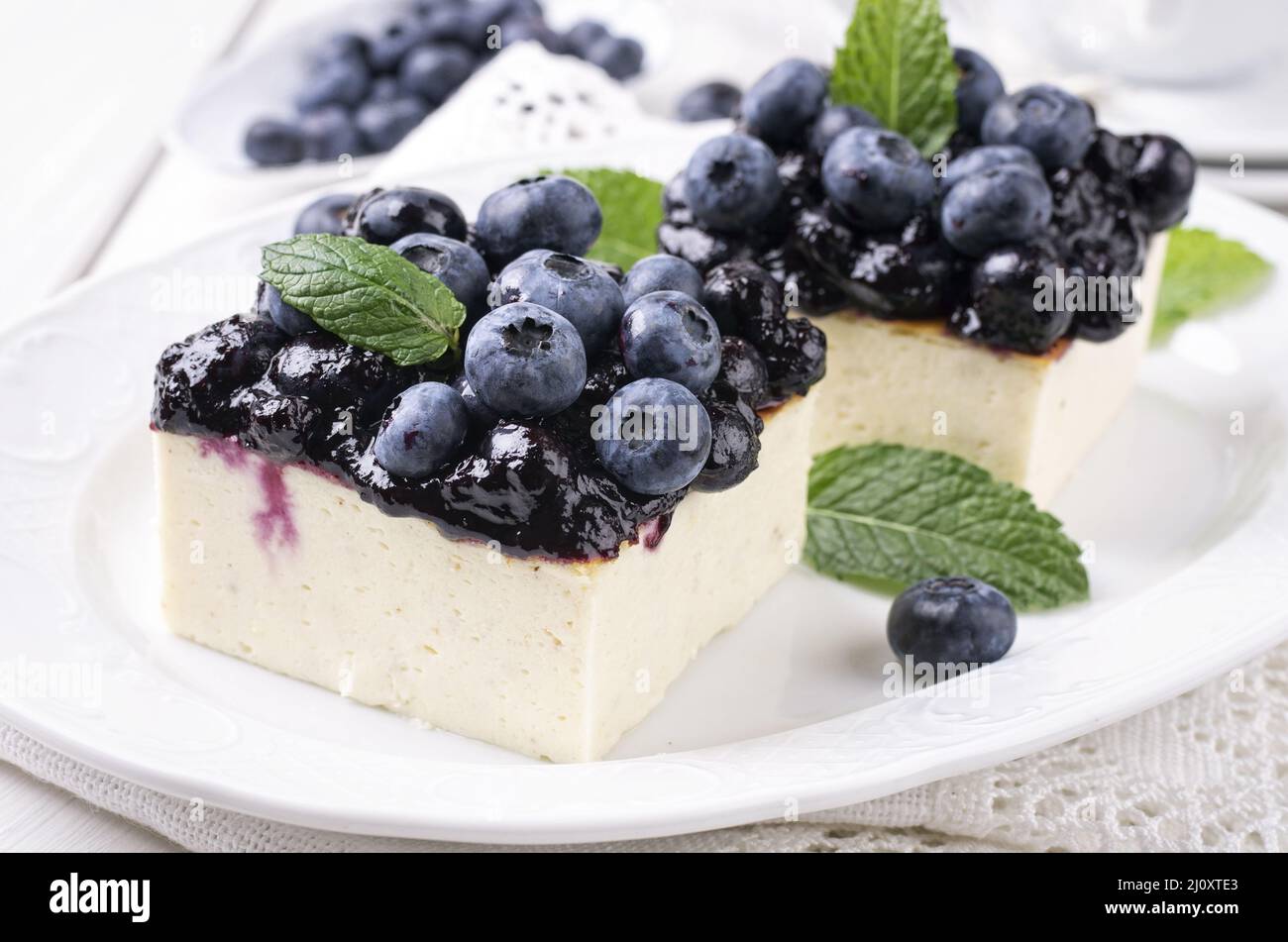 Blueberry cheese cake Stock Photo