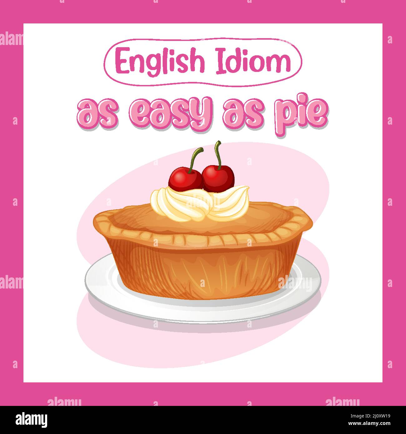 English idiom with as easy as pie illustration Stock Vector Image & Art