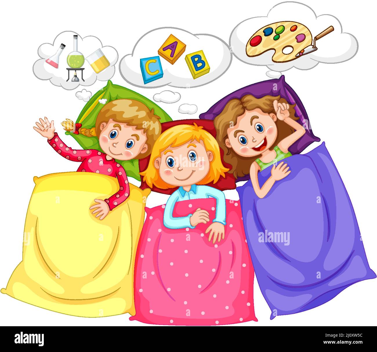 A kids sleeping with speech bubble illustration Stock Vector Image ...