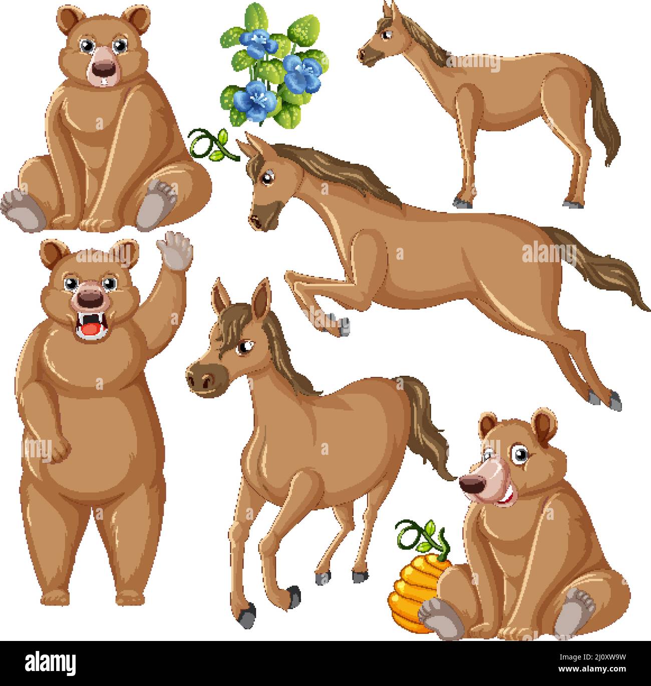 Seamless pattern with wild animals illustration Stock Vector Image ...