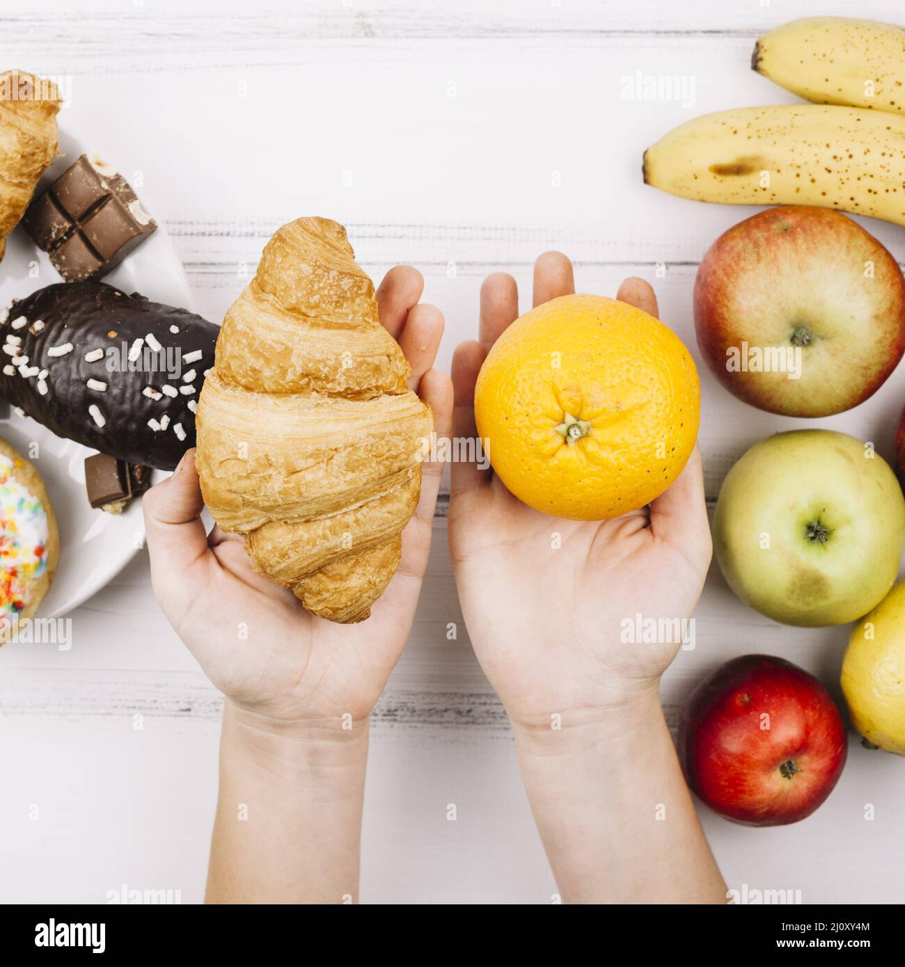 Healthy food vs unhealthy food. High quality photo Stock Photo