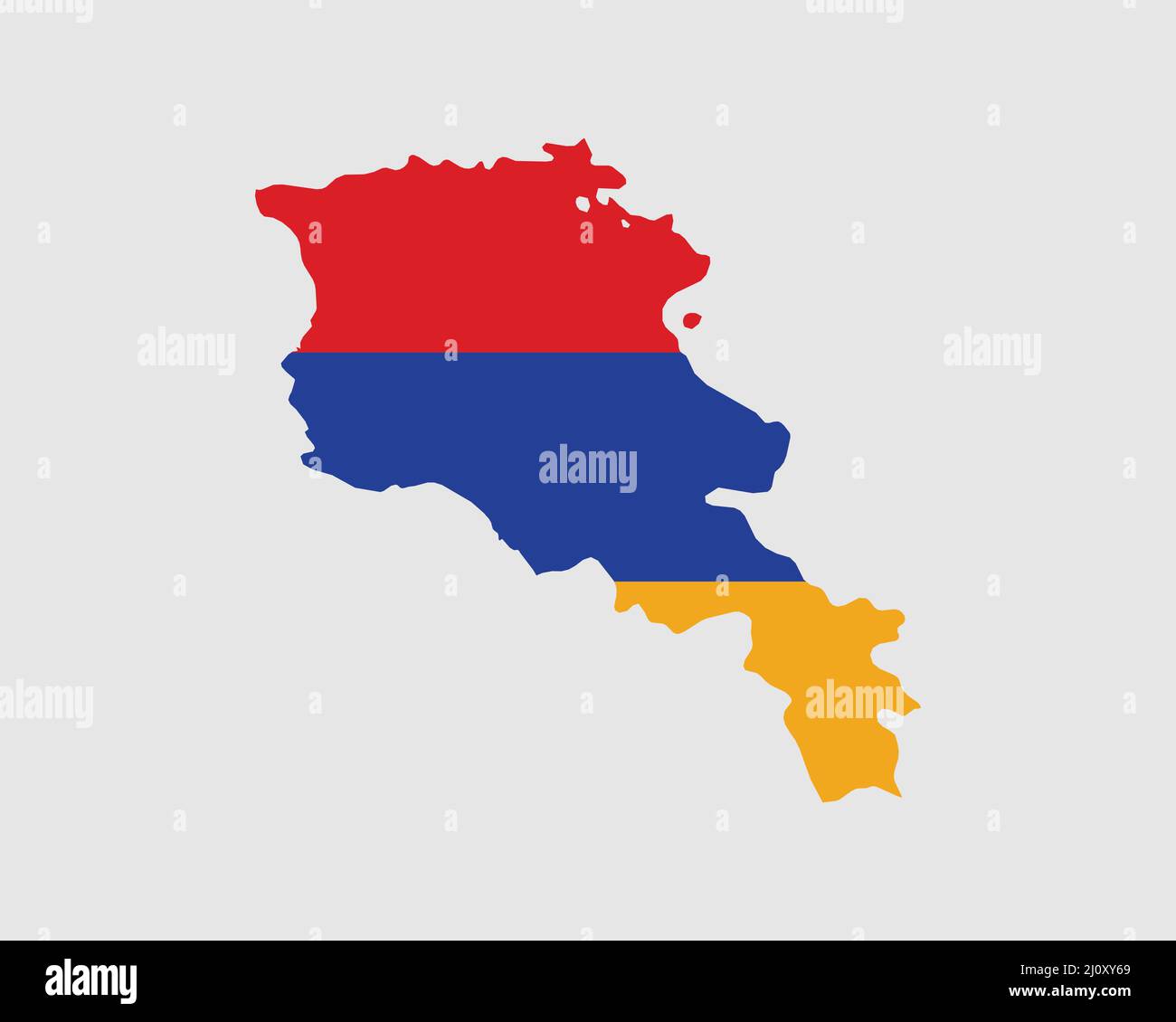 Armenian Map Flag. Map of Armenia with the country flag of Armenia. Vector illustration. Stock Vector