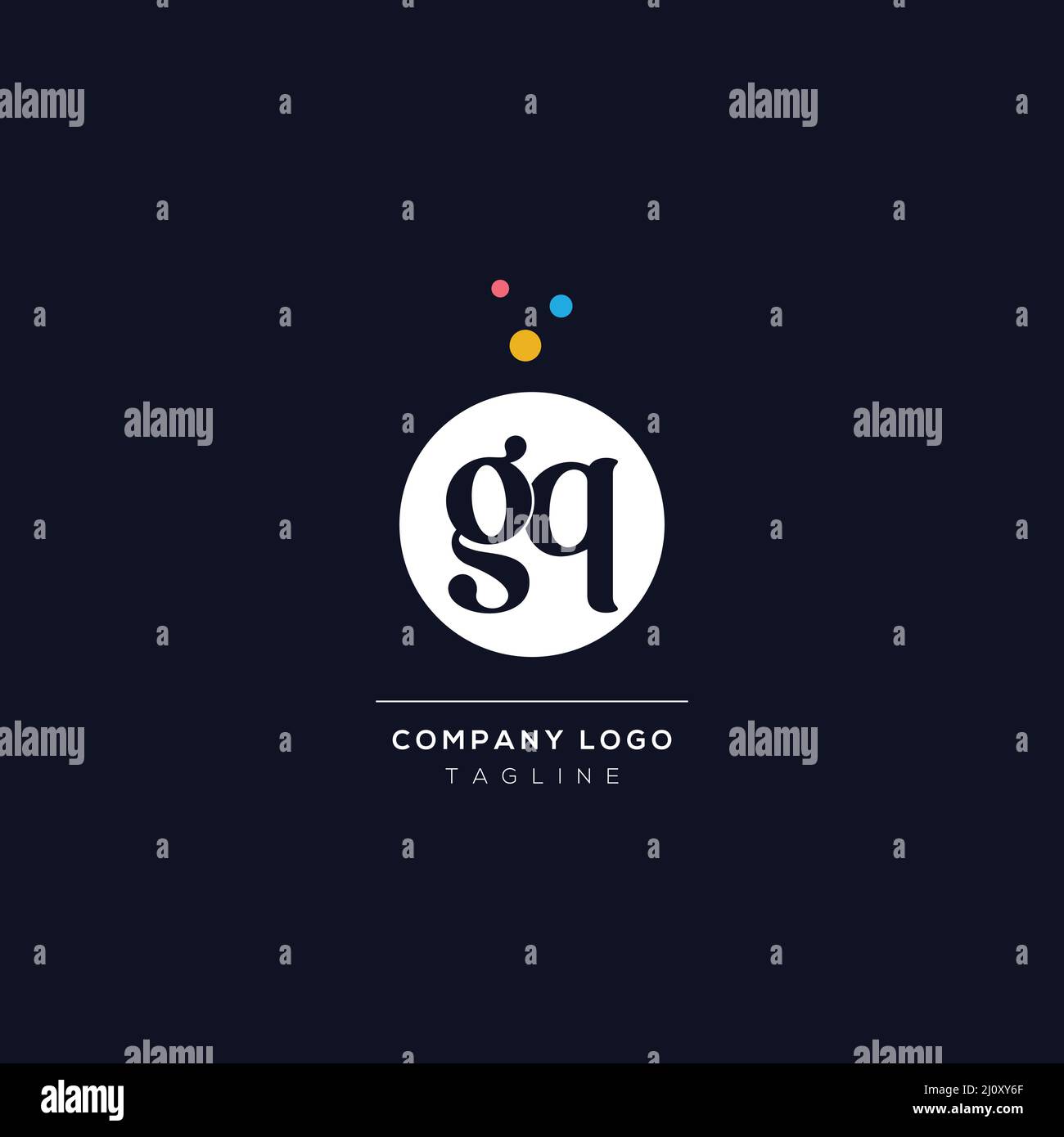 GQ Letter creative Monogram Design with bubble dots. Vector Lettering ...