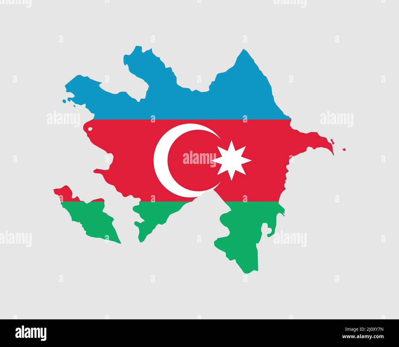 Azerbaijan Map Flag. Map of Azerbaijan with country flag of Azerbaijan. Vector illustration. Stock Vector