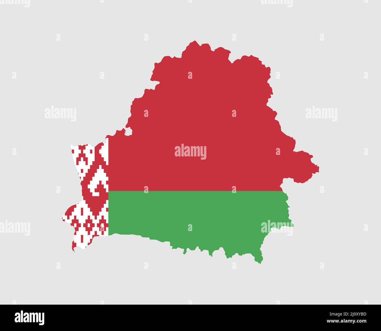 Belarus Map Flag. Map of Belarus with country flag. Vector illustration. Stock Vector