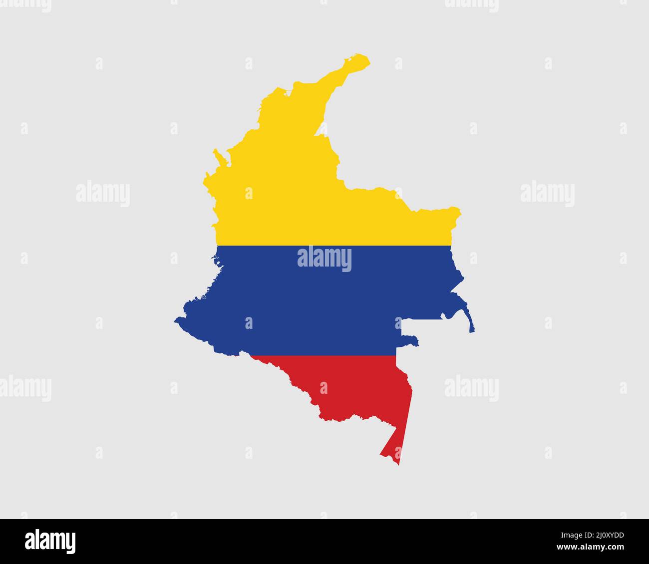 Colombia Map Flag. Map of Colombia with the Colombian country banner. Vector Illustration. Stock Vector