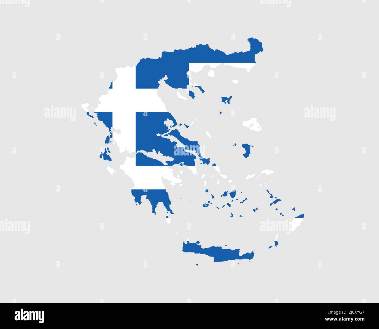 Greece Map Flag. Map of Hellas with the Greek country banner. Vector Illustration. Stock Vector