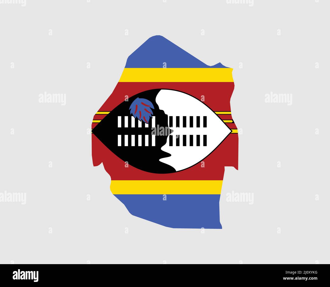 Eswatini Swaziland Flag Map. Map of the Kingdom of Eswatini with the ...