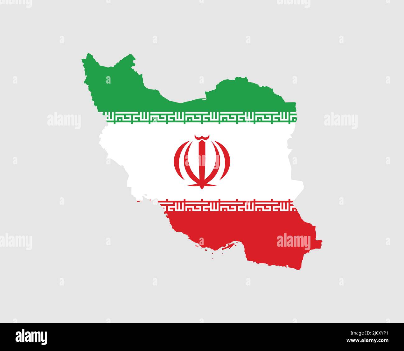 Iran Map Flag. Map of the Islamic Republic of Iran with the Iranian country banner. Vector Illustration. Stock Vector