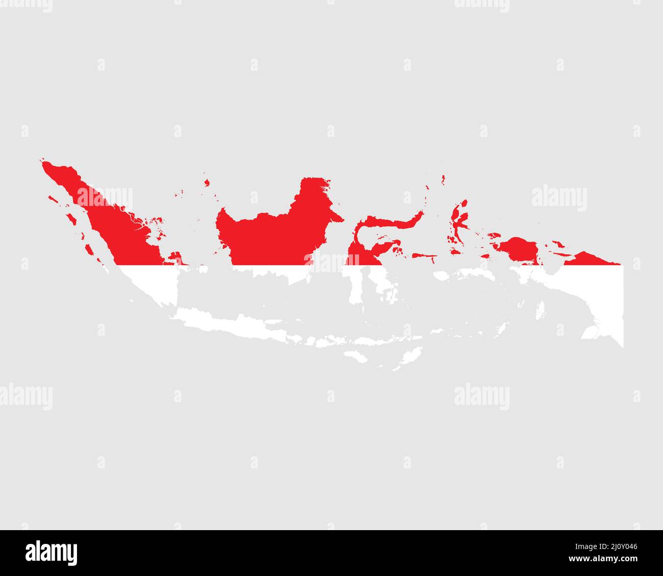Indonesia Map Flag. Map of the Republic of Indonesia with the Indonesian country banner. Vector Illustration. Stock Vector