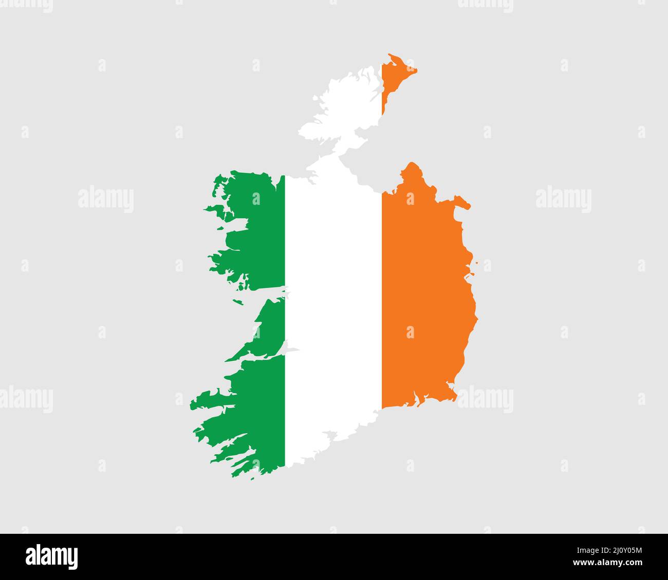 Republic of Ireland Flag Map. Map of the Republic of Ireland with the Irish country banner. Vector Illustration. Stock Vector