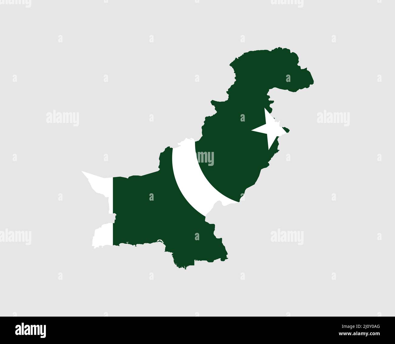 Pakistan Flag Map. Map of the Islamic Republic of Pakistan with the Pakistani country banner. Vector Illustration. Stock Vector