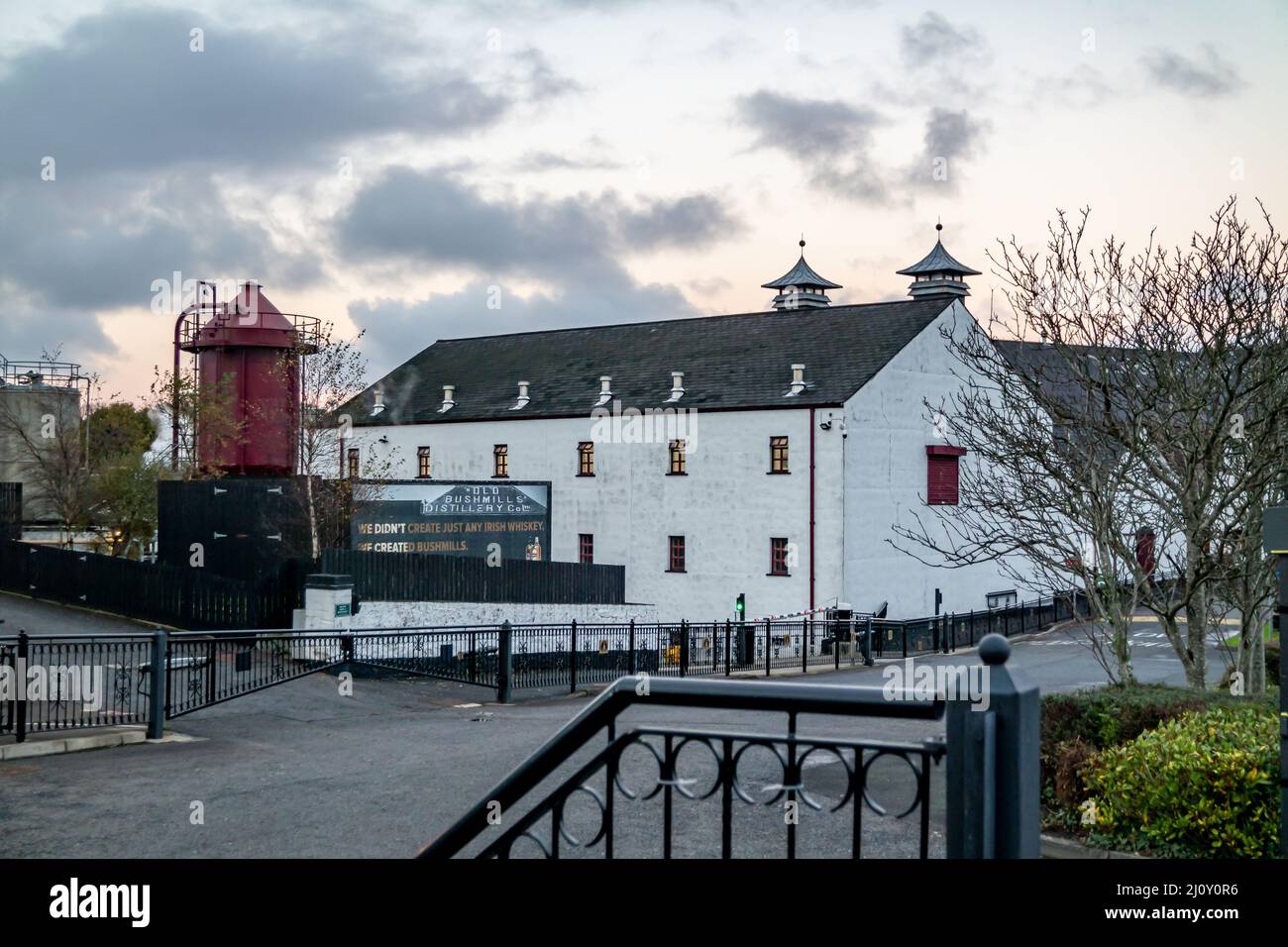 BUSHMILLS, NORTHERN IRELAND NOVEMBER 24 2021 The Bushmills distillery is producing but