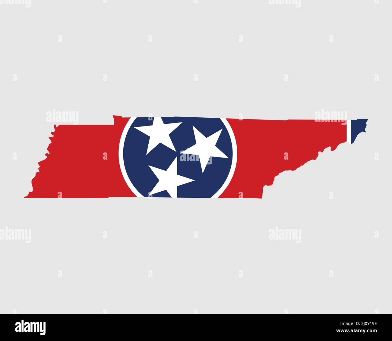 Tennessee Map Flag. Map of TN, USA with the state flag. United States, America, American, United States of America, US State Banner. Vector illustrati Stock Vector